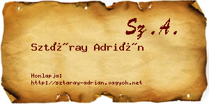 Sztáray Adrián névjegykártya