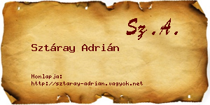 Sztáray Adrián névjegykártya